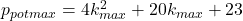 p_{pot}{_{max}}=4k_{max}^2+20k_{max}+23